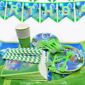 Set de tacamuri pentru  petrecere  Tomicy, multicolor, hartie, 58 piese, pentru 10 persoane