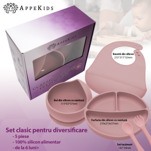 Set Diversificare, AppeKids, 100% Silicon, Classic - Old Rose - Img 2