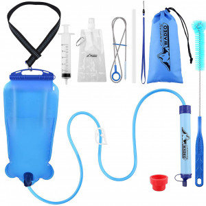 Set filtru pentru apa cu accesorii WADEO, plastic/TPU, albastru, 3 L - Img 1