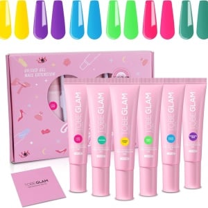 Set gel pentru unghii Tobeglam, 6 culori, 15 ml 