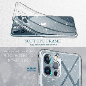 Set husa de protectie si 2 folii de sticla pentru iPhone 12 Pro YIRSUR, transparent, 6,1 inchi - Img 5