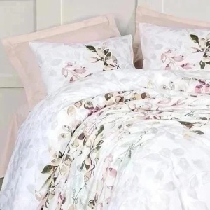 Set husa pilota + fata de perna, bumbac ranforce 100%, 155x220 cm + 80x80 cm, 145 fire, imprimeu pigmentat, inchidere nasturi/plic, multicolor - Verificat A · Re-Bloom