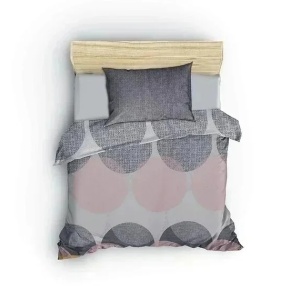 Set husa pilota + fata de perna, bumbac ranforce 100%, 155x220 cm + 80x80 cm, multicolor - Verificat A · Re-Bloom - Img 2
