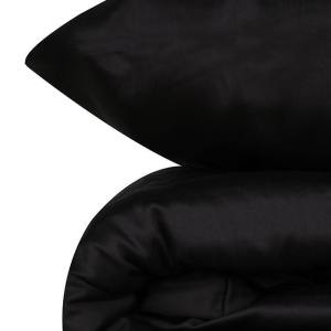 Set husa pilota + fata de perna, satin bumbac 100%, 155x200 cm + 80x80 cm, negru - Verificat A · Re-Bloom - Img 4