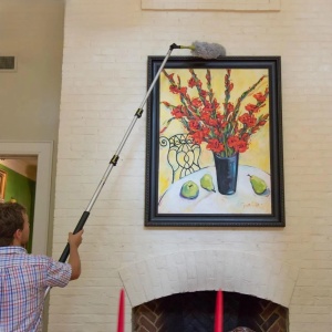 Set maner telescopic cu pamatuf DocaPole, aluminiu/microfibra, argintiu/negru/gri, 9.1 m - Img 9