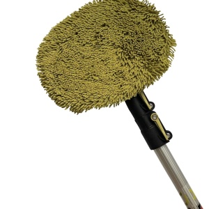 Set maner telescopic si o perie moale DocaPole, aluminiu/microfibra, negru/galben, 3,6 m - Img 4