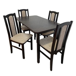 Set masa DM4 Maxima si 4 scaune DM7 Boston, wenge, 70x76x120/150 cm - Img 1