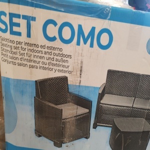 Set mobilier gradina/terasa, Progarden, COMO, 4 piese, polipropilena, antracit, canapea 2 locuri 129x66x74 cm, 2 scaune 72x66x74 cm, masa 53x53x40 cm, cu perne incluse, Resigilat, Grad A - Img 4