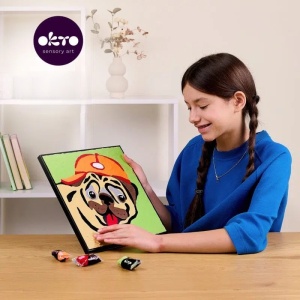 Set pictura cu argila usoara, 29*29 cm - Pug Dog - Img 3