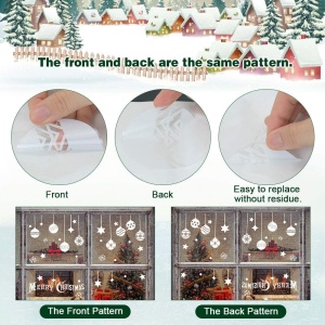 Set stickere de Craciun pentru fereastra Emageren, PVC, alb, 45 x 60 cm