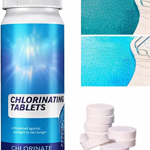 Tablete efervescente cu clor pentru curatarea piscinei GNAUMORE, alb, 100 g