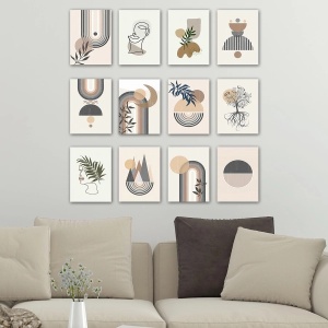 Set tablou decorativ Re-Bloom, 12 piese, MDF, multicolor, 20 x 15 cm - Img 1