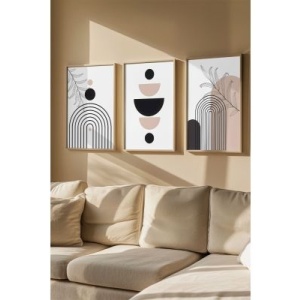 Set tablou decorativ Re-Bloom, 3 piese, lemn masiv/MDF, multicolor, 33 x 48 cm