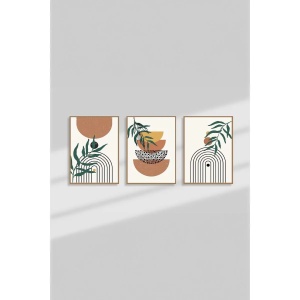 Set tablou decorativ Re-Bloom, 3 piese, MDF/lemn masiv, multicolor, 33 x 48 cm - Img 3