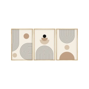 Set tablou decorativ Re-Bloom, 3 piese, MDF/lemn masiv, multicolor, 35 x 50 cm