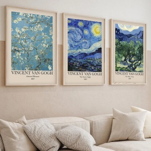 Set tablou decorativ Re-Bloom, 3 piese, MDF/lemn masiv, multicolor, 50 x 70 cm - Img 3