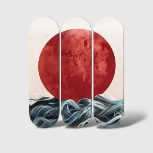 Set tablou decorativ Re-Bloom, 3 piese, MDF, multicolor, 70 x 70 cm, Resigilat, Grad B