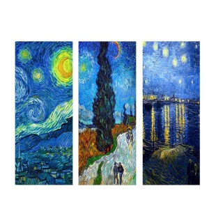 Set tablou decorativ Re-Bloom, 3 piese, Vincent van Gogh, MDF, multicolor, 70 x 50 cm
