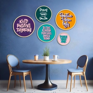 Set tablou decorativ Re-Bloom, 5 piese, lemn masiv, multicolor - Img 2