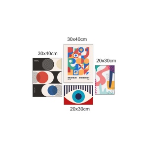 Set tablouri decorative Re-Bloom, 4 piese, MDF, multicolor, 62 x 85 cm - Img 2