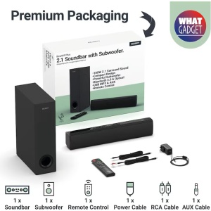 Soundbar Majority, Bowfell Plus 2.1, Bluetooth, PC, Wireless, AUX, 100 W, negru, Resigilat, Grad A - Img 3