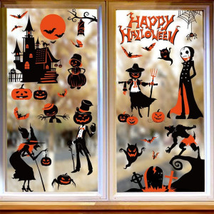 Stickere de Halloween pentru ferestre Bravebull, multicolor, PVC - Img 5