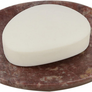 Suport decorativ pentru sapun Ajuny, piatra naturala, brun, 12,7 cm - Img 2