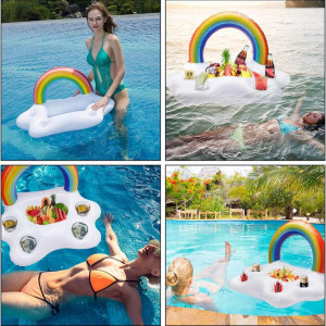 Suport gonflabil pentru bauturi la piscina Ropniik, multicolor, PVC, 60 x 40 x 40 cm - Img 2