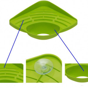 Suport pentru buretele de vase SwirlColor, plastic, verde, 27,5 x 19,5 x 7,6 cm - Img 7