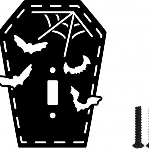 Suport pentru intrerupator de Halloween Nbeads, negru, fier, 12,1 X 17,8 cm