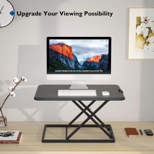 Suport reglabil pe inaltime pentru laptop Bontec, metal/lemn, negru, 67D x 47W x 40.2H