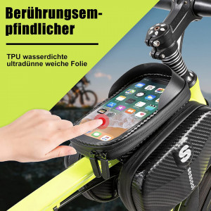 Suport telefon cu geanta de depozitare pentru bicicleta Seacool, TPR, negru, 18,5 x 11,5 cm - Img 4