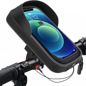 Suport telefon pentru bicicleta Ygive, poliester, gri, 7 inchi