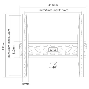 Suport TV GoGEN L, diagonala 32"-55" (81 cmc - 140 cm), inclinare 0°-10°, 50 kg, VESA - Img 3