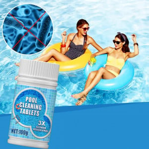 Set de 3 tablete efervescente cu clor pentru curatarea piscinei Gnaumore, alb, 100 g