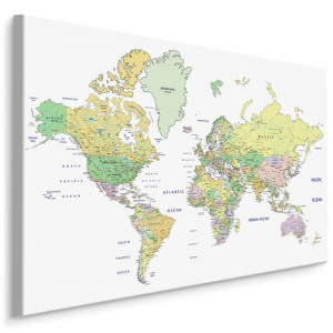 Tablou „Harta politica a lumii”, multicolor, 70 x 100 cm