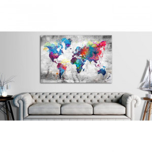 Tablou „World Map”, multicolor, 60 x 90 cm - Img 2
