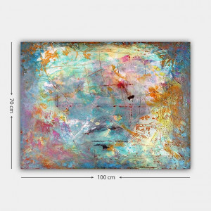 Tablou canvas Hope, lemn/panza, multicolor, 70 x 100 x 3 cm