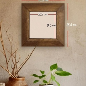 Tablou decorativ Re-Bloom, lemn/ceramica, multicolor, 15,5 x 15,5 x 2,5 cm - Img 3