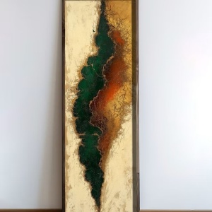 Tablou decorativ Re-Bloom, lemn masiv/MDF, multicolor, 40 x 120 x 3,5 cm