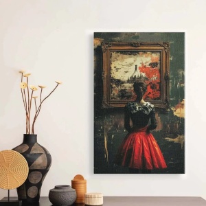 Tablou decorativ Re-Bloom, lemn/panza, multicolor, 45 x 70 cm - Img 4