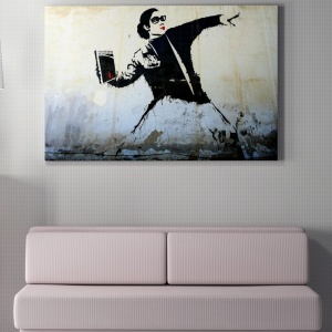 Tablou decorativ Re-Bloom, lemn/panza, multicolor, 50 x 70 cm - Img 3