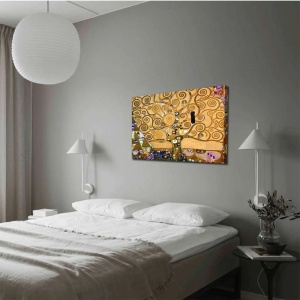 Tablou decorativ Re-Bloom, model Arborele vietii, panza/lemn, multicolor, 100 x 70 x 3 cm - Img 4