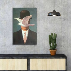 Tablou decorativ Re-Bloom, model barbat cu palarie, lemn/panza, multicolor, 45 x 70 cm - Img 3