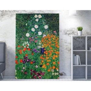 Tablou decorativ Re-Bloom, model floral, panza/lemn, multicolor, 50 x 70 cm - Img 3