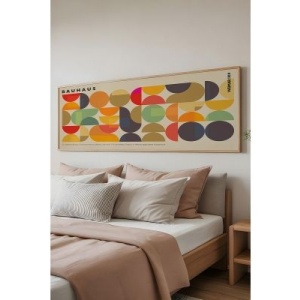 Tablou decorativ Re-Bloom, model geometric, MDF/lemn masiv, multicolor, 33 x 70 cm - Img 4