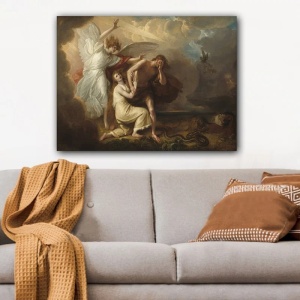Tablou decorativ Re-Bloom, model ingeri, panza/lemn, maro, 70 x 100 cm - Img 3