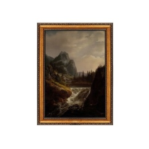 Tablou decorativ Re-Bloom, model peisaj, panza/lemn, multicolor, 50 x 70 cm