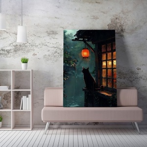 Tablou decorativ Re-Bloom, panza/lemn, multicolor, 50 x 70 cm - Img 3