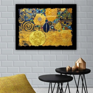 Tablou decorativ Re-Bloom, panza/lemn, multicolor, 70 x 100 cm - Img 2